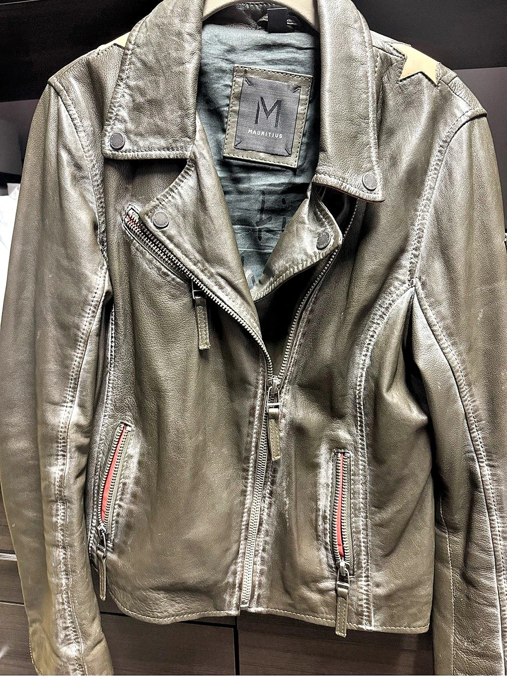 Star Moto Jacket Gray/Brown Size Medium